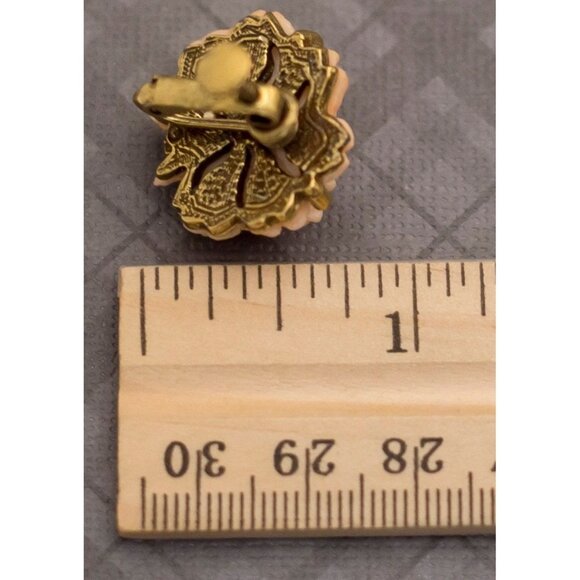 Pale Rose Vintage Screwback Earrings - G3 - Picture 2 of 2